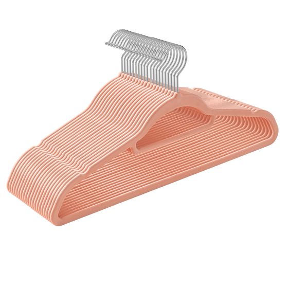 Vaaleanpunaiset samettiset henkarit 20 kpl - CRF20PK