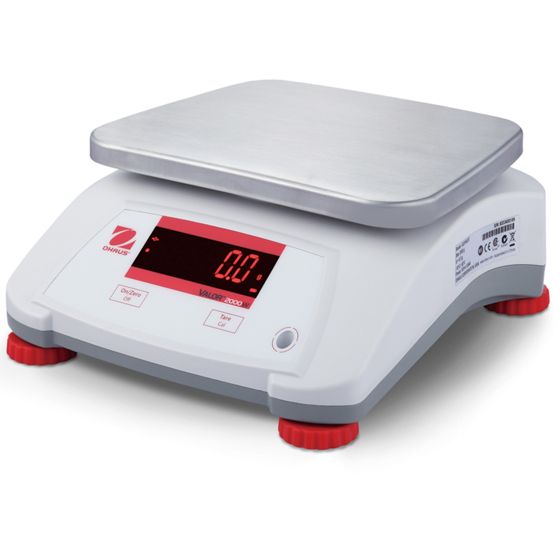 VALOR 2000 -vaaka, keittiö-, tarjoilu-, vedenpitävä, IP68, LED, 15 kg / 2 g - OHAUS V22PWE15T