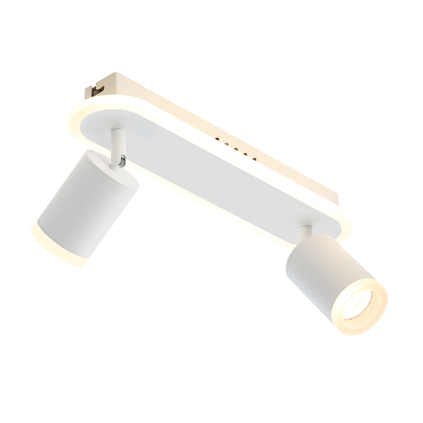 NETTLIFE 2 lämpimän valkoista GU10 LED-kattospottivalaisinta metallista, 330° keittiöön ja olohuoneeseen