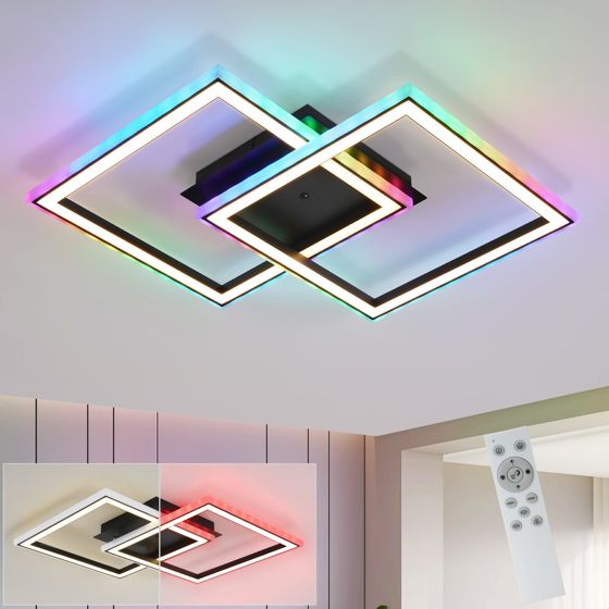 NETTLIFE LED - kattovalaisin olohuoneeseen, himmennettävä, moderni, RGB, kaukosäätimellä, 3000-6000K, moderni RGB 13