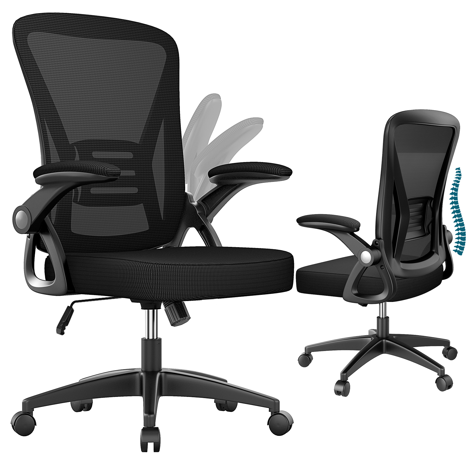 Toimistotuoli B ergonominen verkkotuoli säädettävä niskatuki ristiseläntuki kotitoimistoon