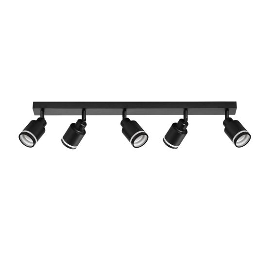 NETTLIFE moderni musta kattovalaisin: 5 säädettävää metallista kattokohdevaloa, GU10- kattovalaisin, makuuhuoneeseen, ilman polttimoa