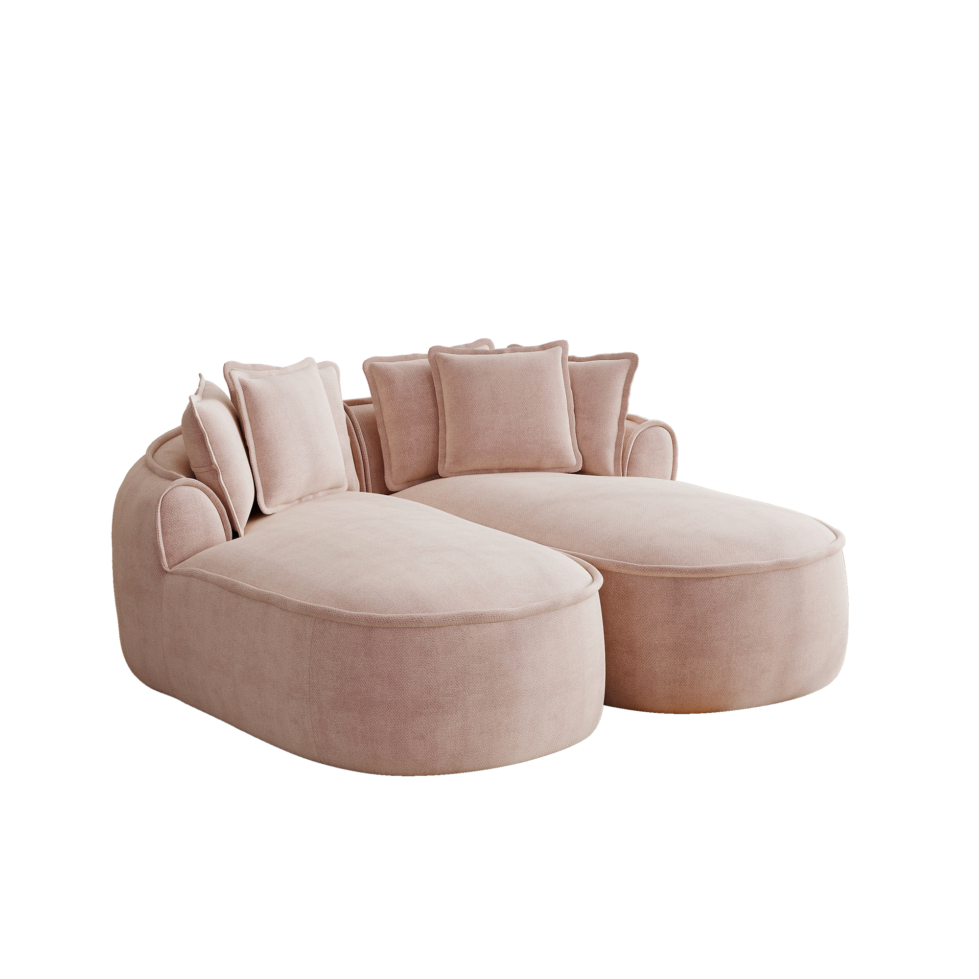 moduulisohva 2-paikkainen pinkki chenille moderni vuodesohva