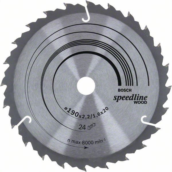 Bosch Speedline Wood -Pyörösahanterä 190x20 mm, 24 hammasta