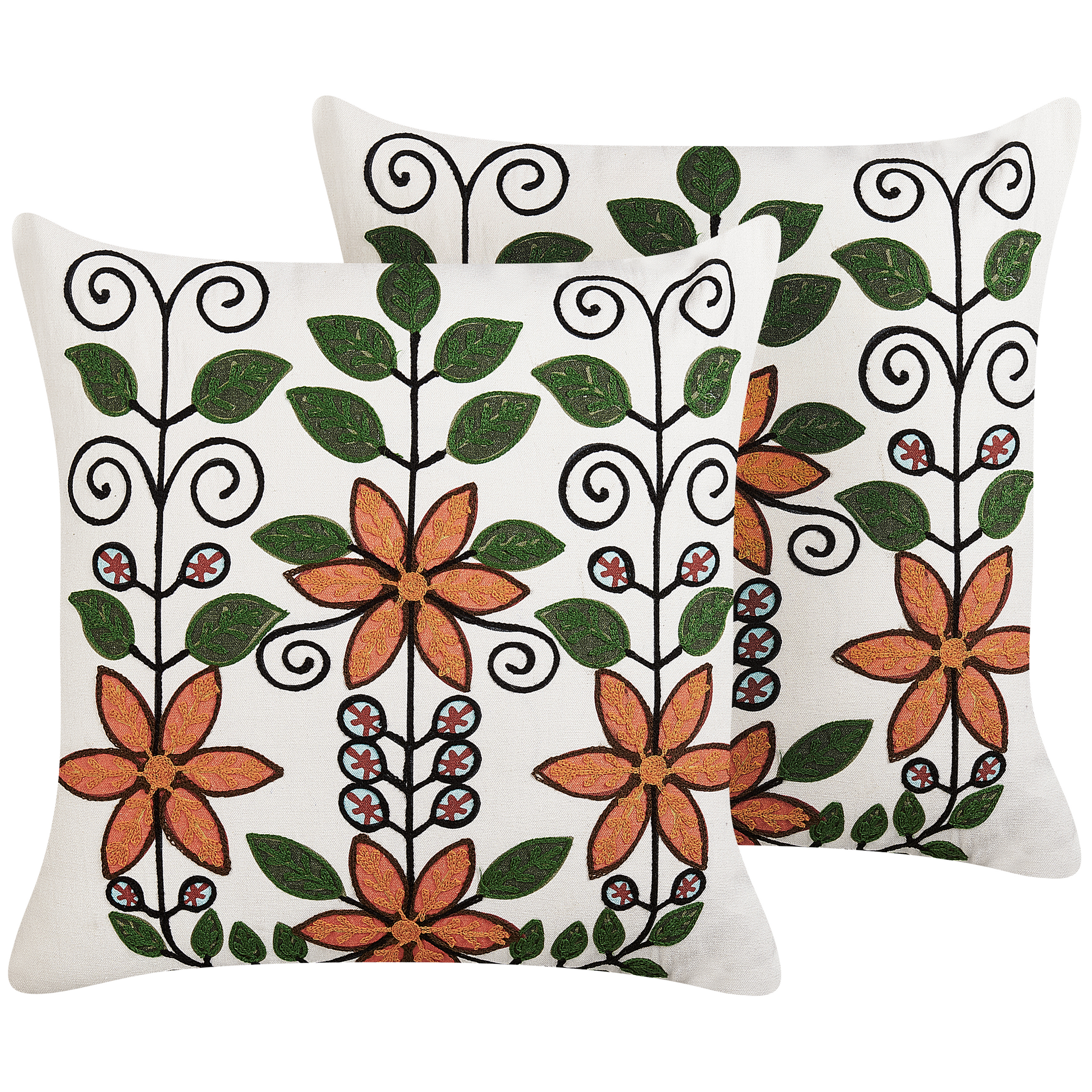 Koristetyynysetti 2 kpl VELLORE 50 x 50 cm Puuvilla Monivärinen Kukkakuvio