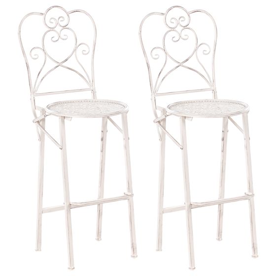 Ulkobaarituolisetti 2 kpl TRIESTE kokoontaitettava metalli Vaaleanbeige