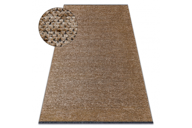 Matto FLORENCE 24021 Yksivärinen, glamouri, litteä kudottu, - tumma beige 155x220 cm