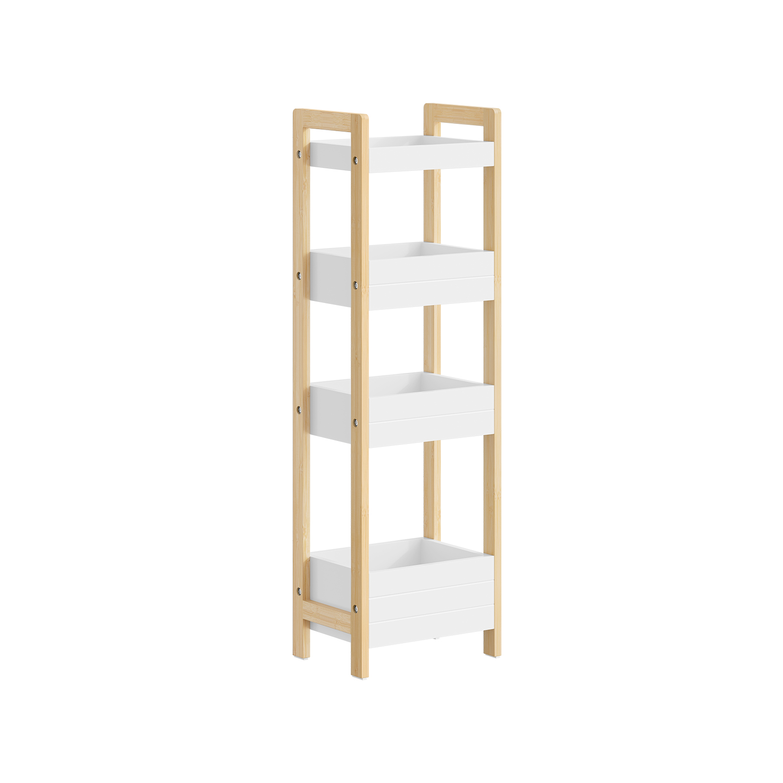 Säilytyskori neljällä kerroksella valkoinen 28.0x20.0x90.0 cm FRG226-H-WN