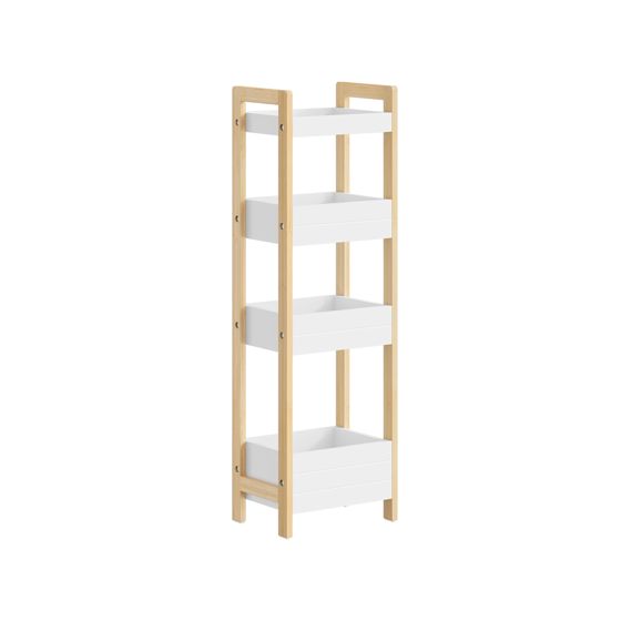 Säilytyskori neljällä kerroksella valkoinen 28.0x20.0x90.0 cm FRG226-H-WN