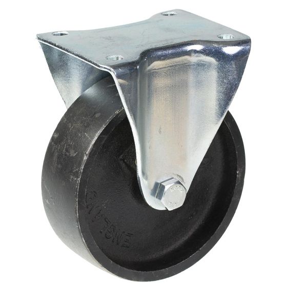 125mm kiinteä pyörä, jossa on musta valurautapyörä