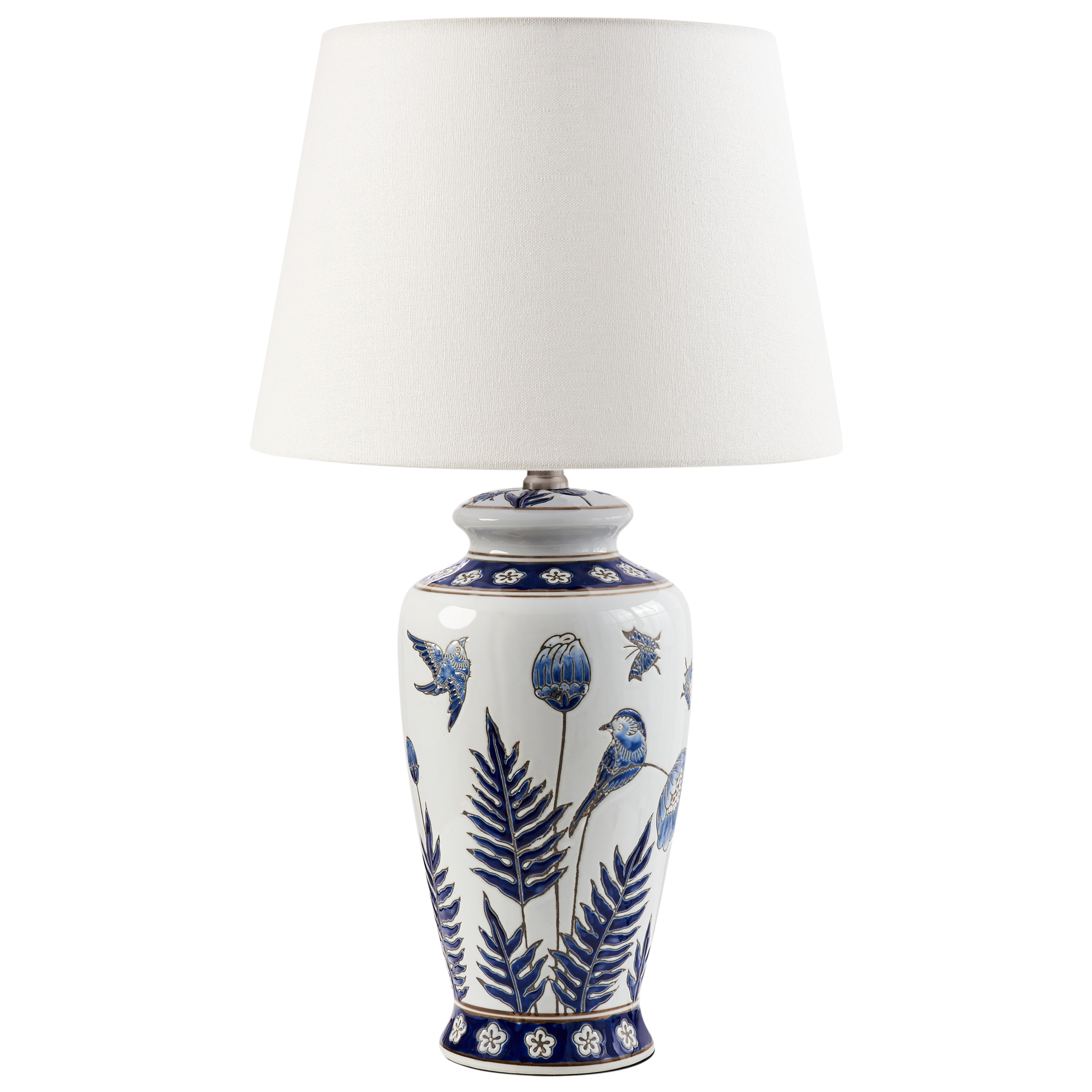 Pöytävalaisin BIJELA posliini Valkoinen/sininen