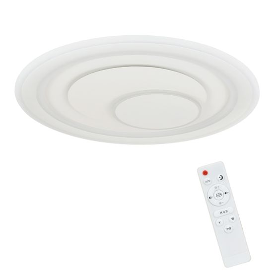 NETTLIFE LED - kattovalaisin, olohuoneeseen himmennettäväKaukosäätimellä RGB - terassivalaisin Valkoinen pyöreä, 50 cm, RGB - väriäVaihtava