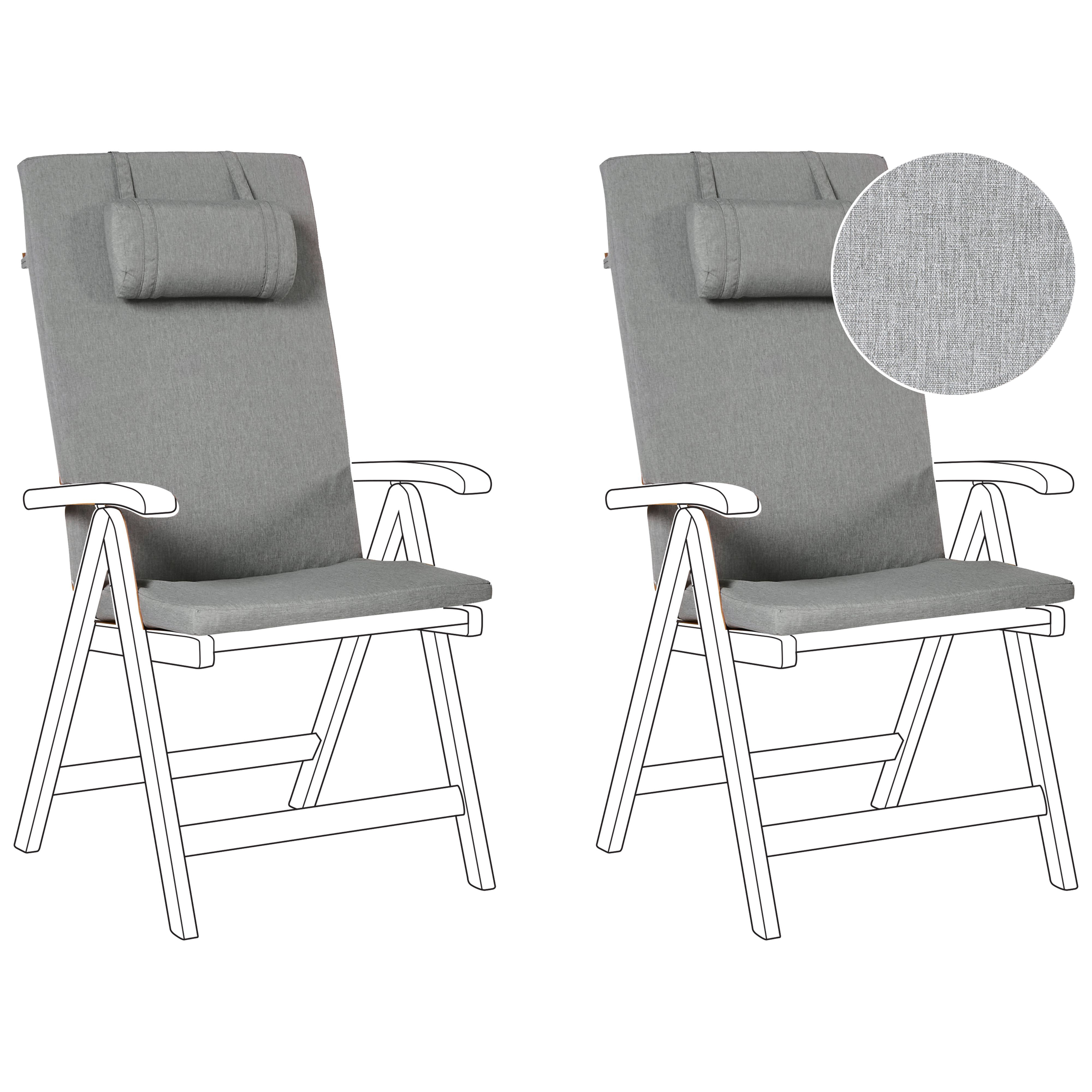 Selkä-/istuintyynysetti 2 kpl JAVA/AMANTEA PREMIUM 50 x 70 cm Meleerattu harmaa