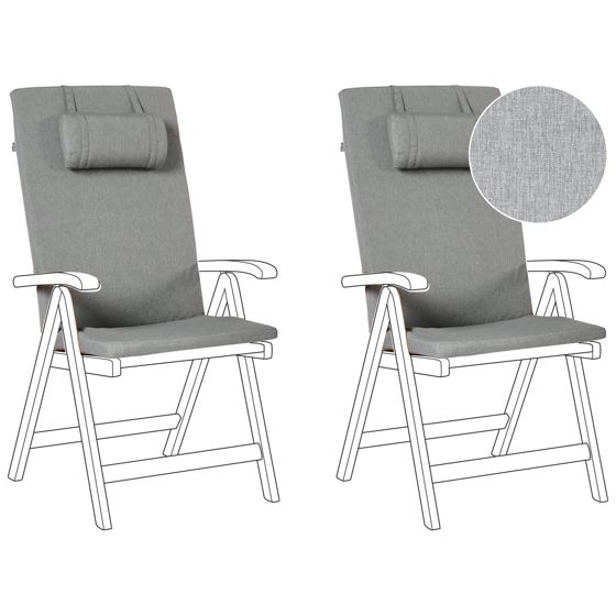 Selkä-/istuintyynysetti 2 kpl JAVA/AMANTEA PREMIUM 50 x 70 cm Meleerattu harmaa