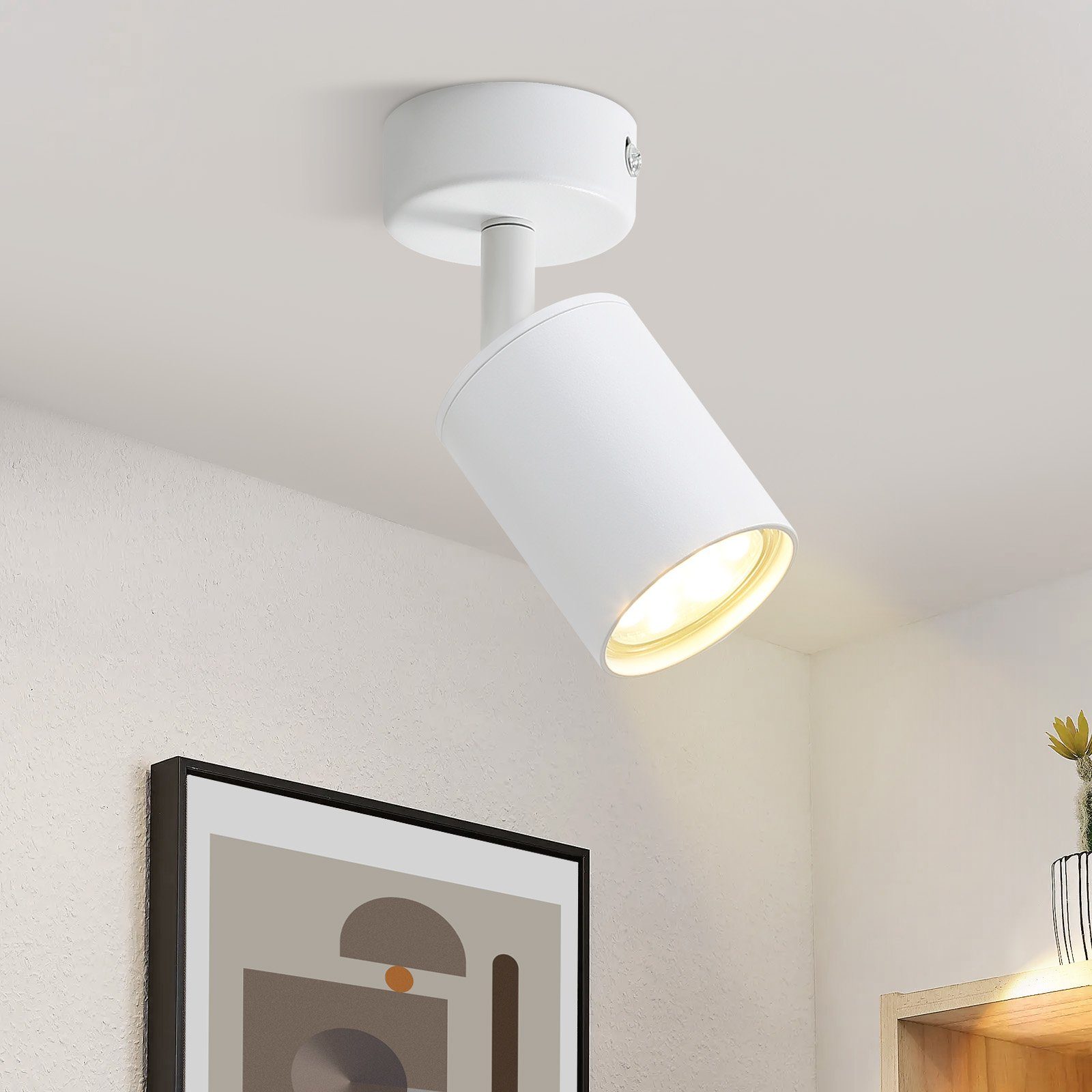 NETTLIFE valkoinen LED - kohdevalo GU10 kääntyvä 330° säädettävä moderni eteisen valaisin teollinen seinäkohdevalo olohuoneeseen makuuhuoneeseen