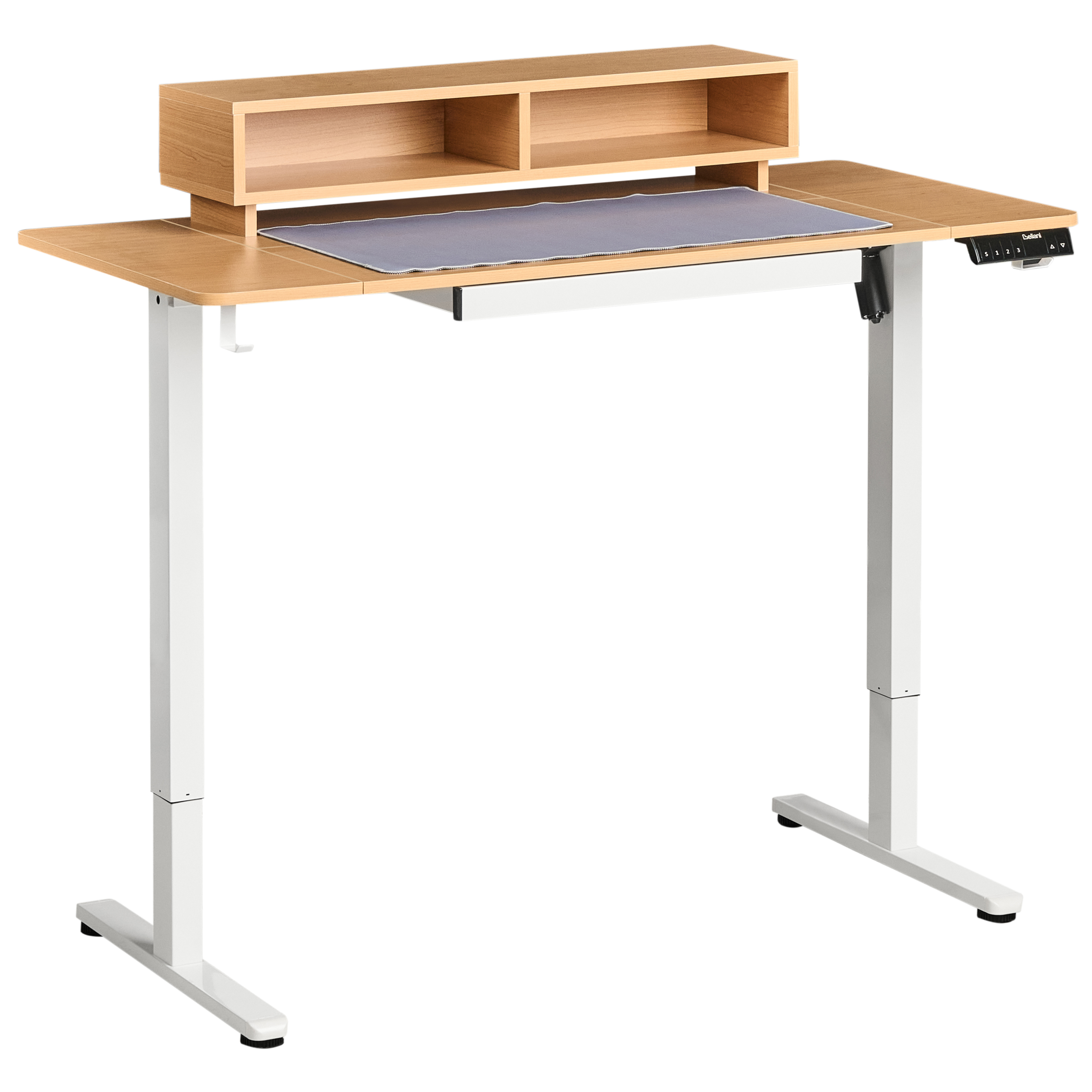 Työpöytä sähkösäädettävä LUCAMA 120 cm 60 cm USB-portilla Vaaleanruskea/valkoinen