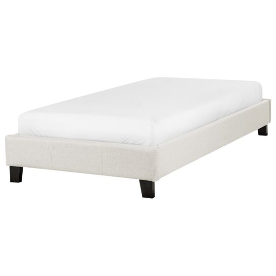 Sänky ilman sängynpäätyä kangas ROANNE 90 x 200 cm Vaaleanbeige