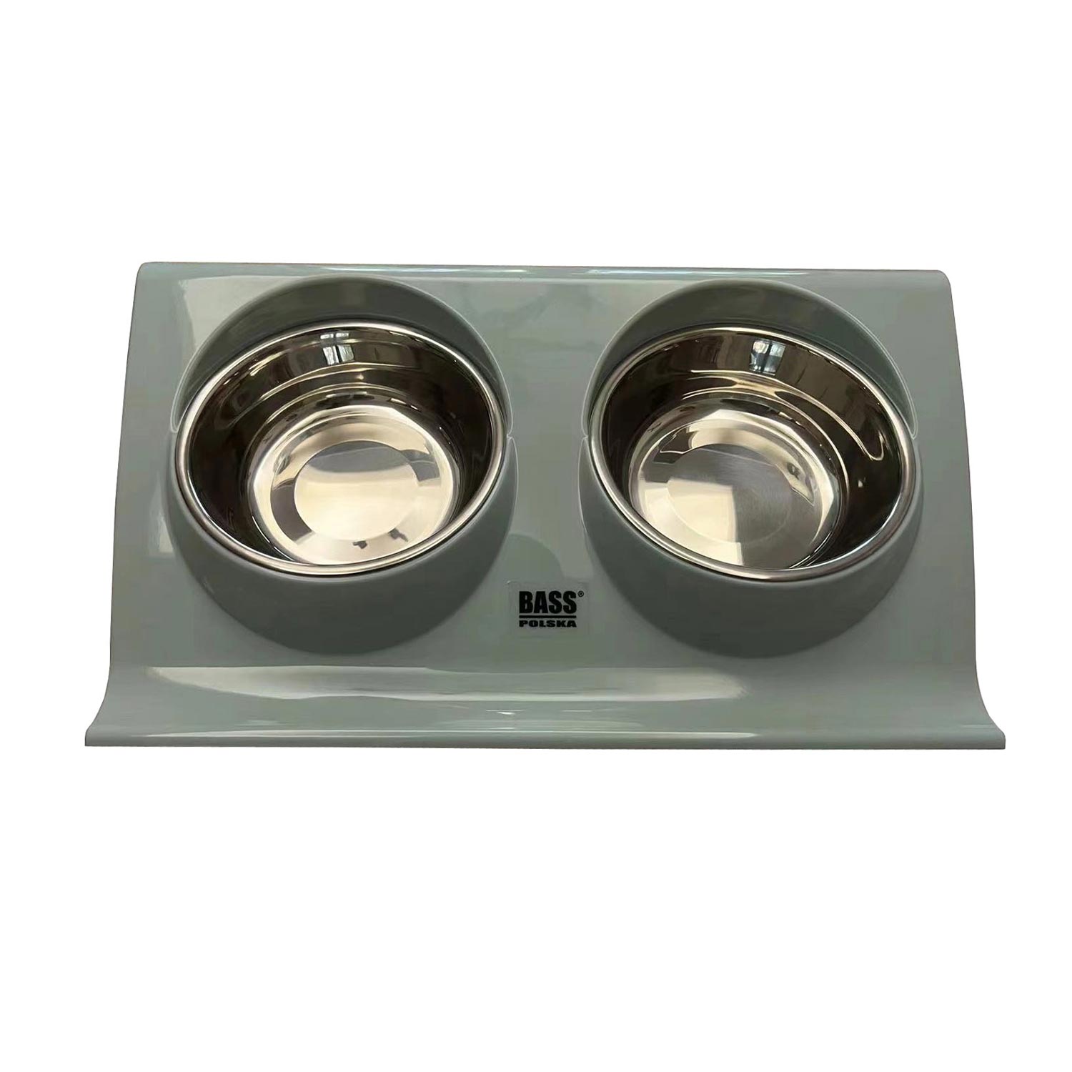 Koiran ja kissan ruokakuppi muovitelineellä, 2 kpl