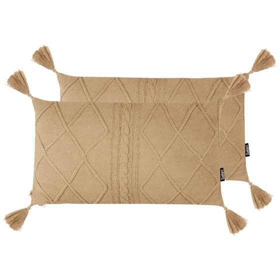 Koristetyynysetti 2 kpl CAESIA 30 x 50 cm Puuvilla Beige Hillitty