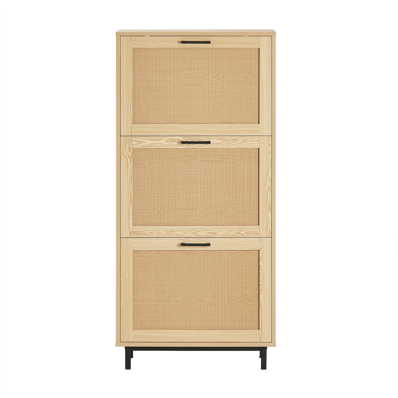 SoBuy Luonnonmukainen kenkäkaappi FSR155-N 3-ovea 6-hyllyinen