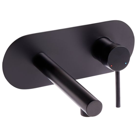 Seinään kiinnitettävä pesuallashana CLAVIJO messinki Musta