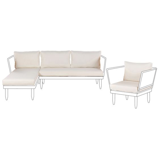 Ulkotyynyjen päällissetti CREMONA Luonnonvalkoinen