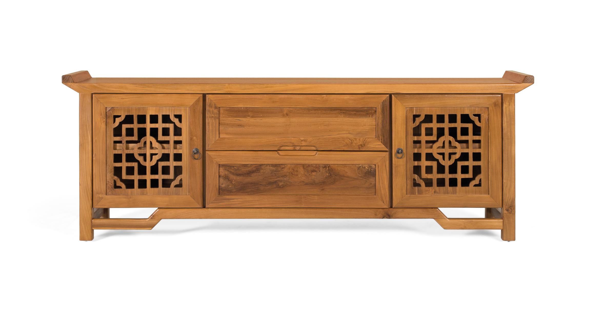 TV-taso kahdella ovella, tiikkipuu, 180 cm