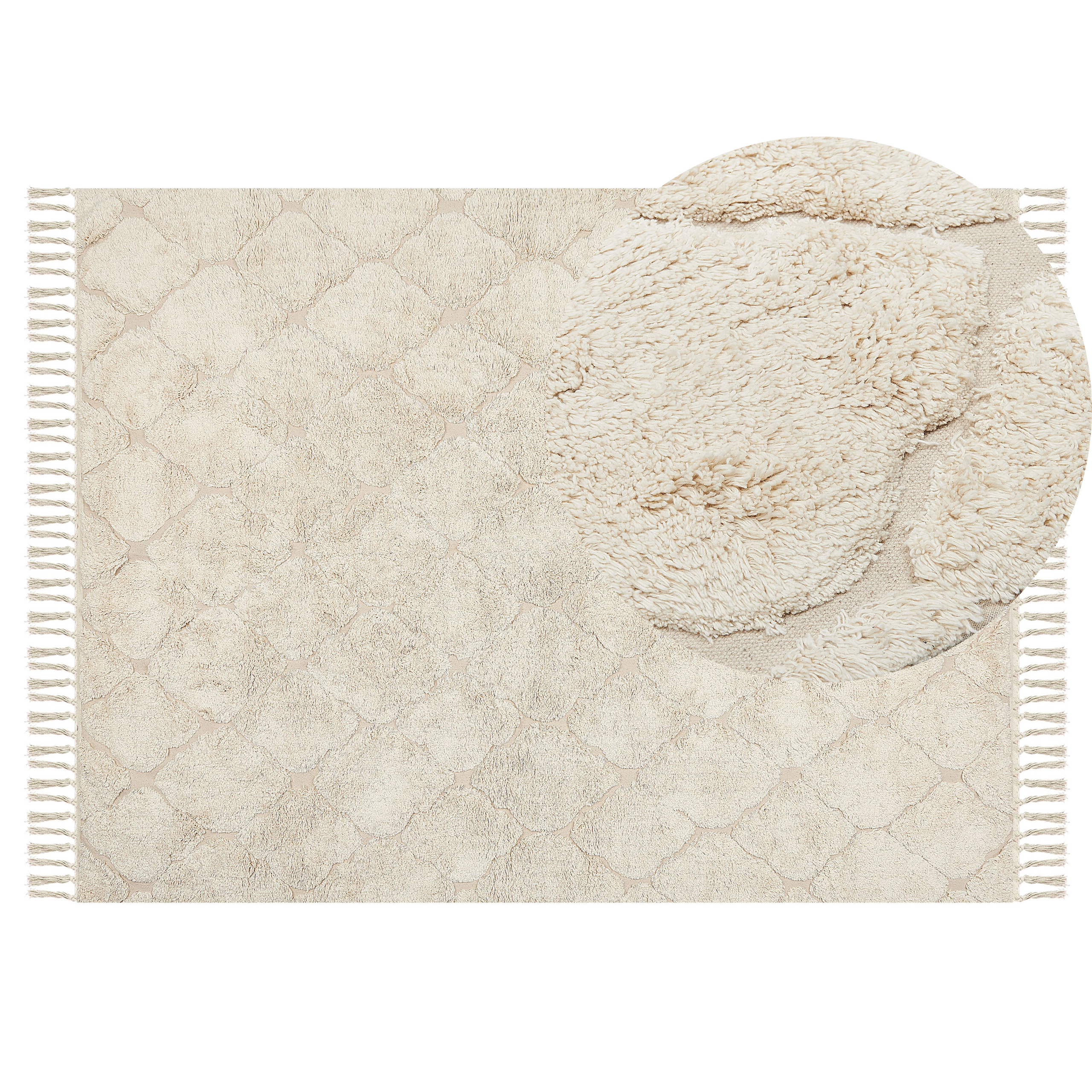 Matto SILCHAR Beige 140 x 200 cm Puuvilla