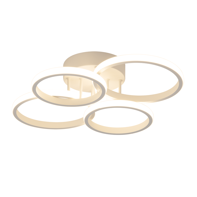 NETTLIFE LED - kattovalaisin, 4- renkainen LED - kattovalaisin, himmennettävä, valkoinen, 48 W, olohuoneen valaisin