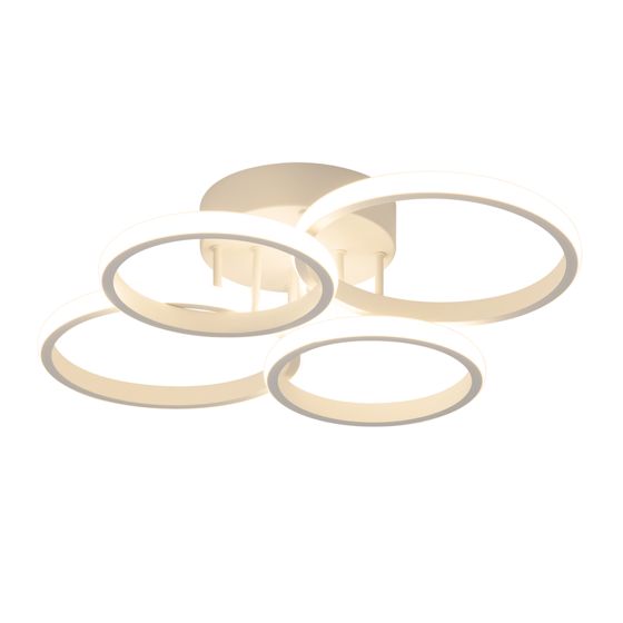 NETTLIFE LED - kattovalaisin, 4- renkainen LED - kattovalaisin, himmennettävä, valkoinen, 48 W, olohuoneen valaisin