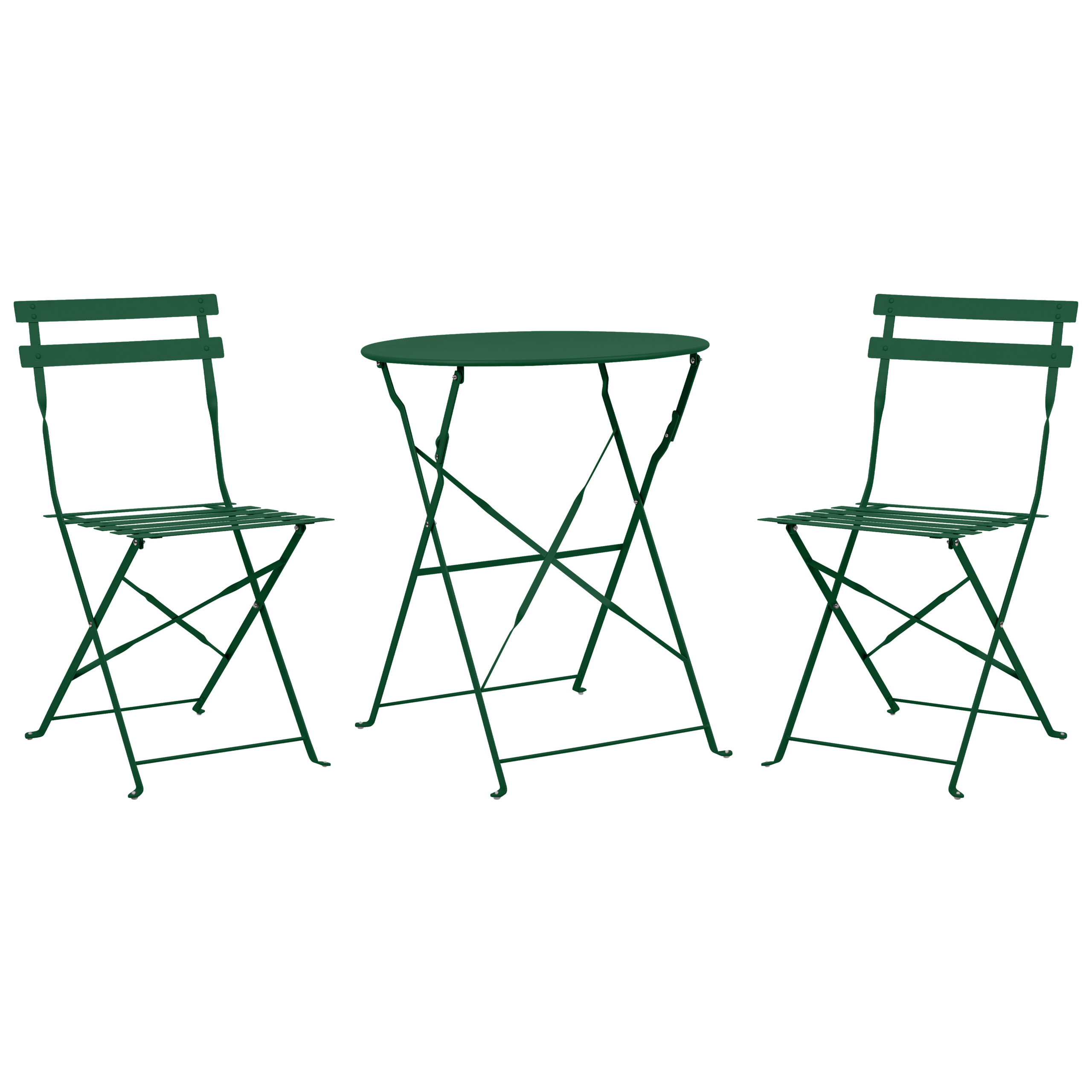 Bistrosetti taitettava FIORI metalli Tummanvihreä Vihreä