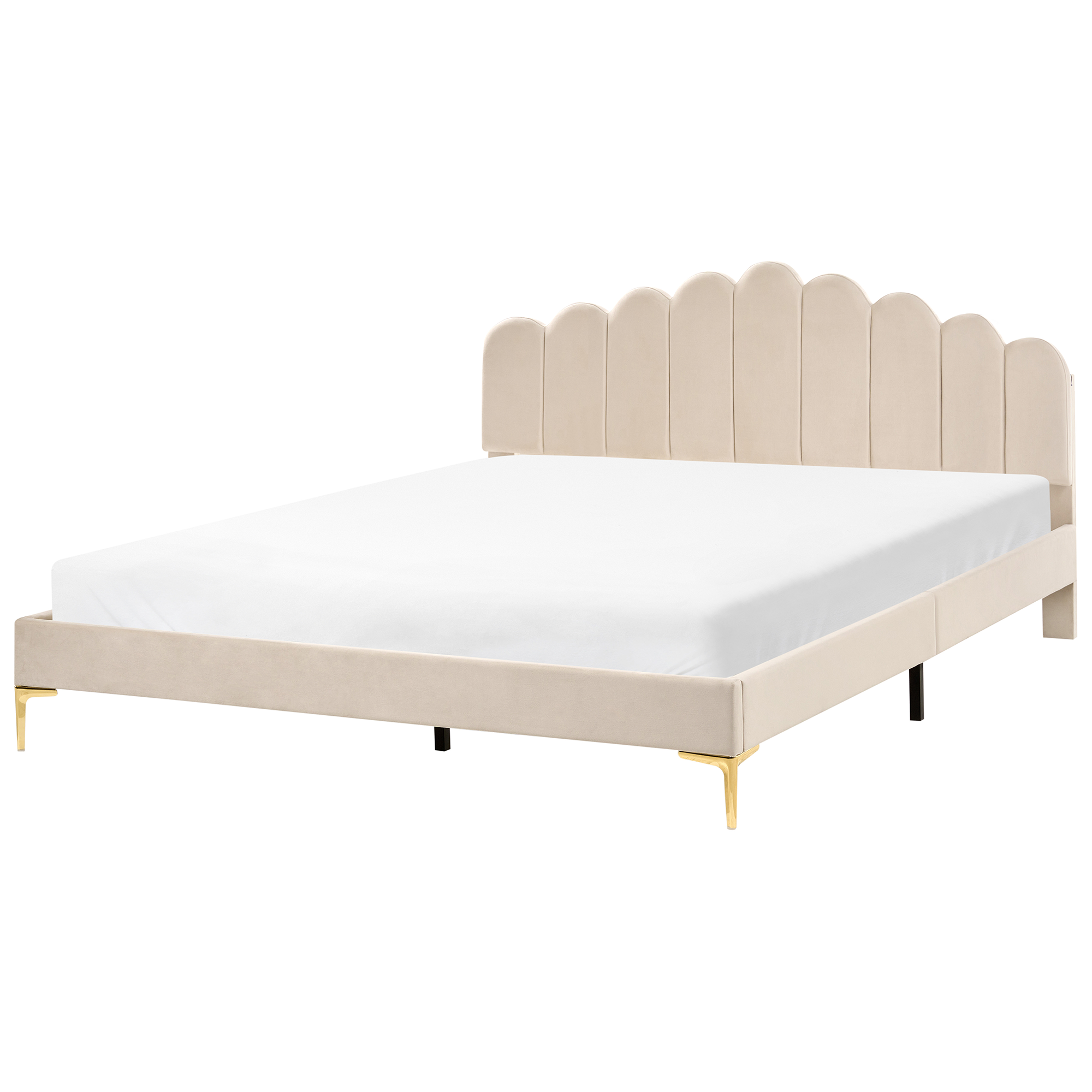 Sänky sametti SAUVIAN 180 x 200 cm Beige