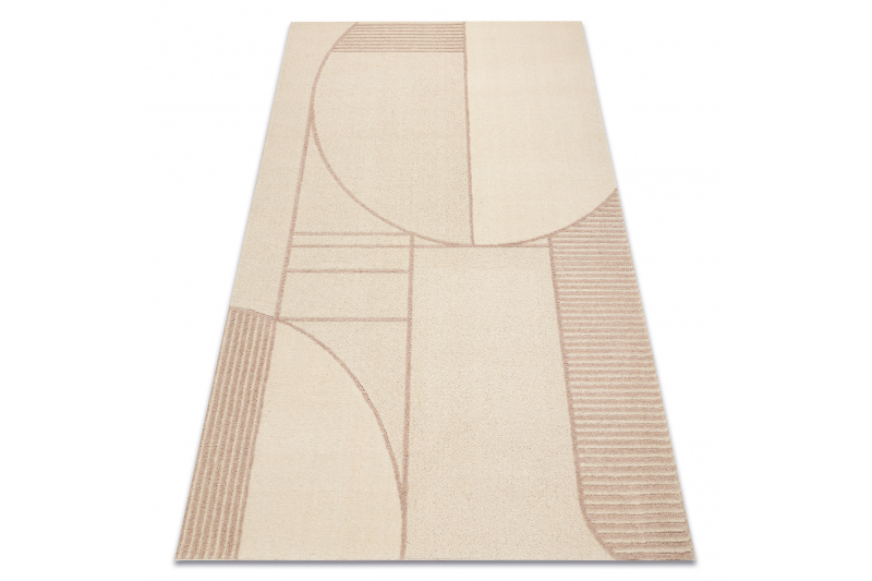 FLUX  villamatto- Geometrinen loft beige / vaaleanpunainen