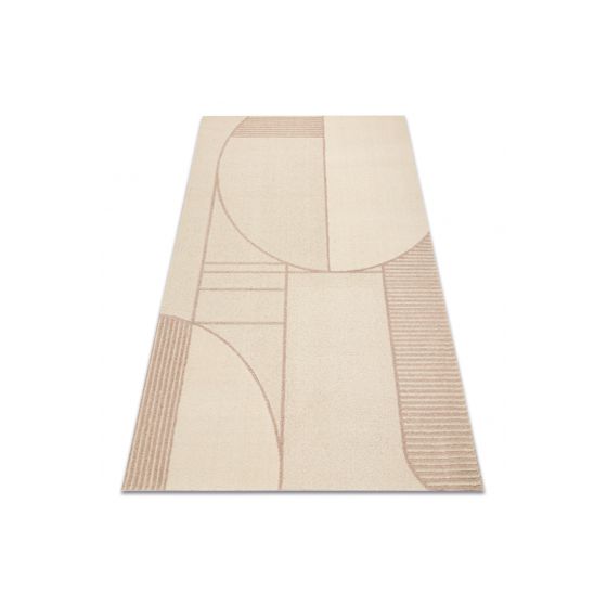 FLUX villamatto- Geometrinen loft beige / vaaleanpunainen