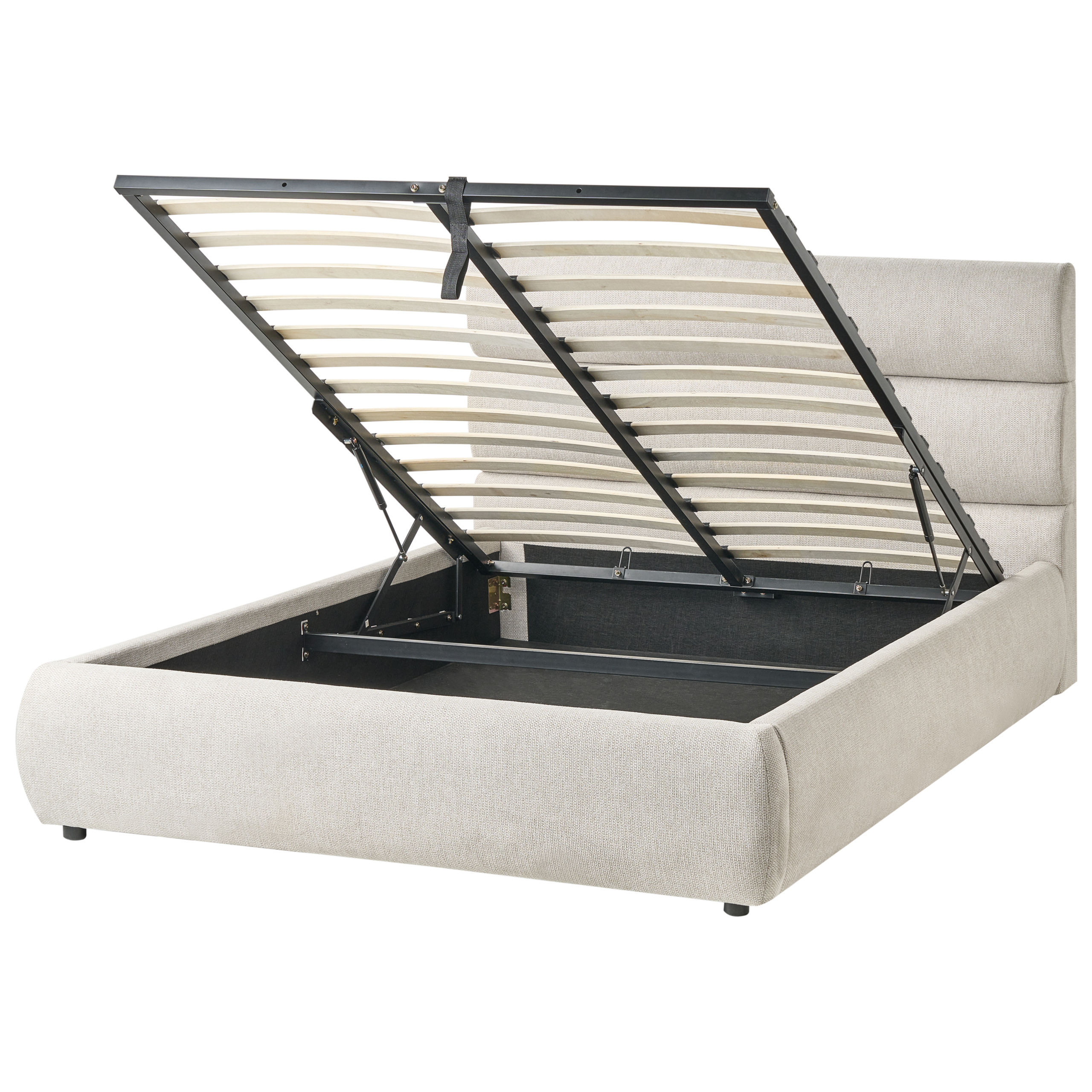 Sänky säilytystilalla keinopellava BONIFACIO 140 x 200 cm Harmaa