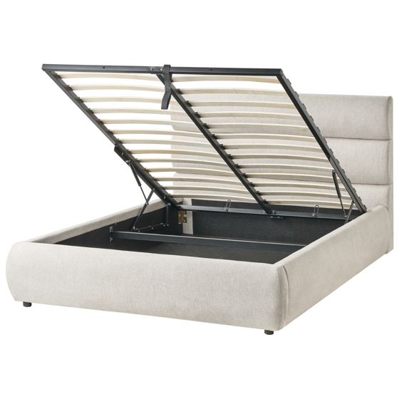 Sänky säilytystilalla keinopellava BONIFACIO 140 x 200 cm Harmaa