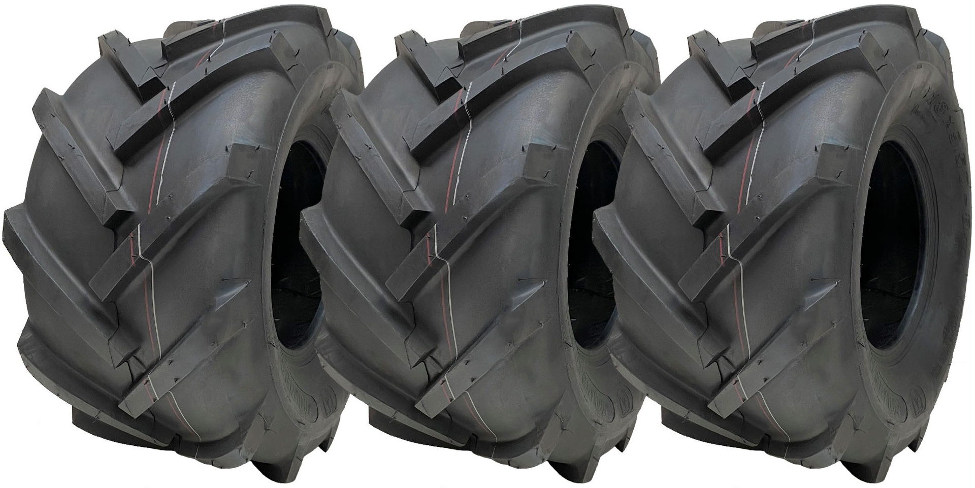 18x9,50-8 avoimella keskiosalla varustetut urarenkaat Rotovator Industrial Wanda P328 (3 kpl:n sarja)
