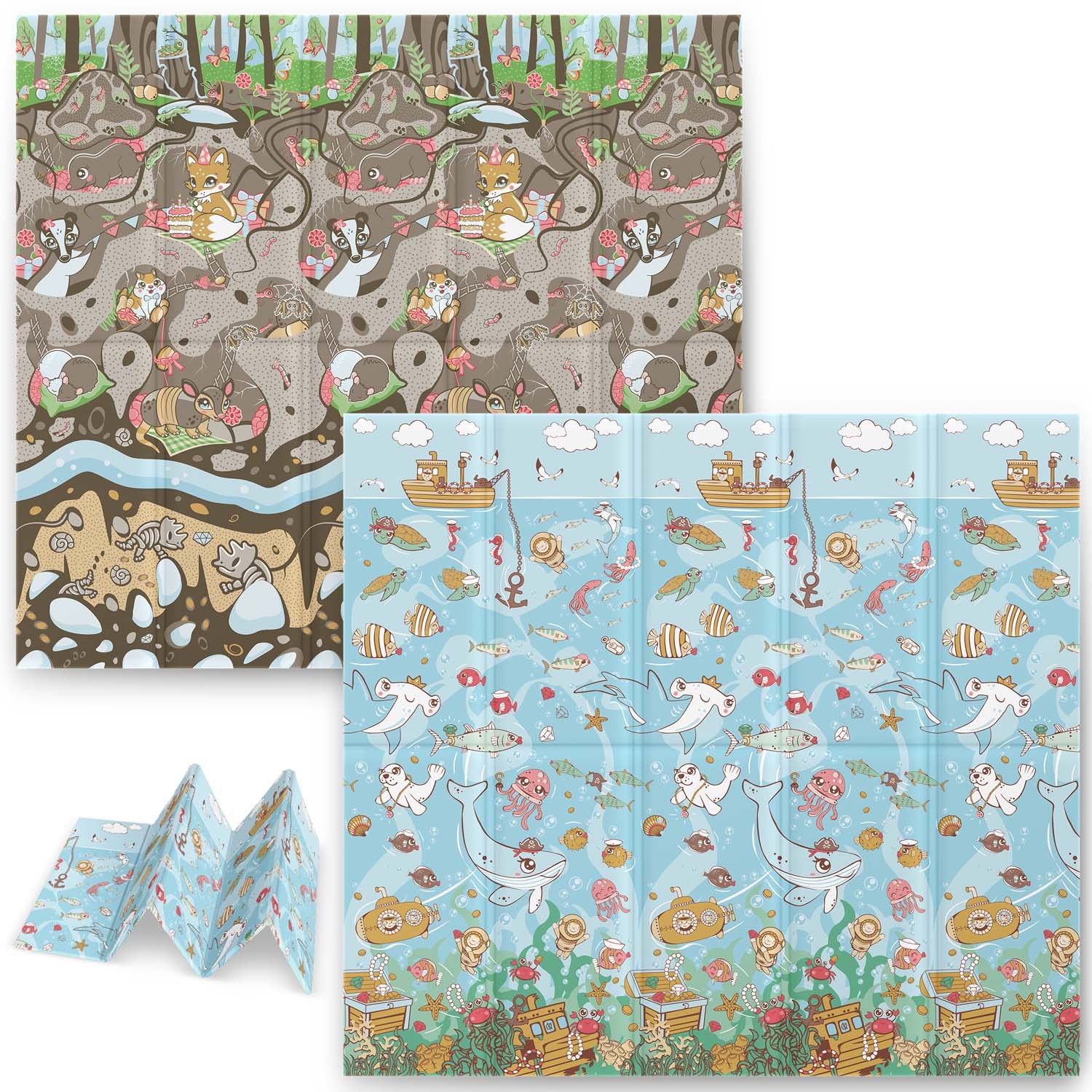 Nukido NK-340 Ocean-Earth -taittuva vaahtomuovialusta, opetusalusta 200 x 180 x 1 cm