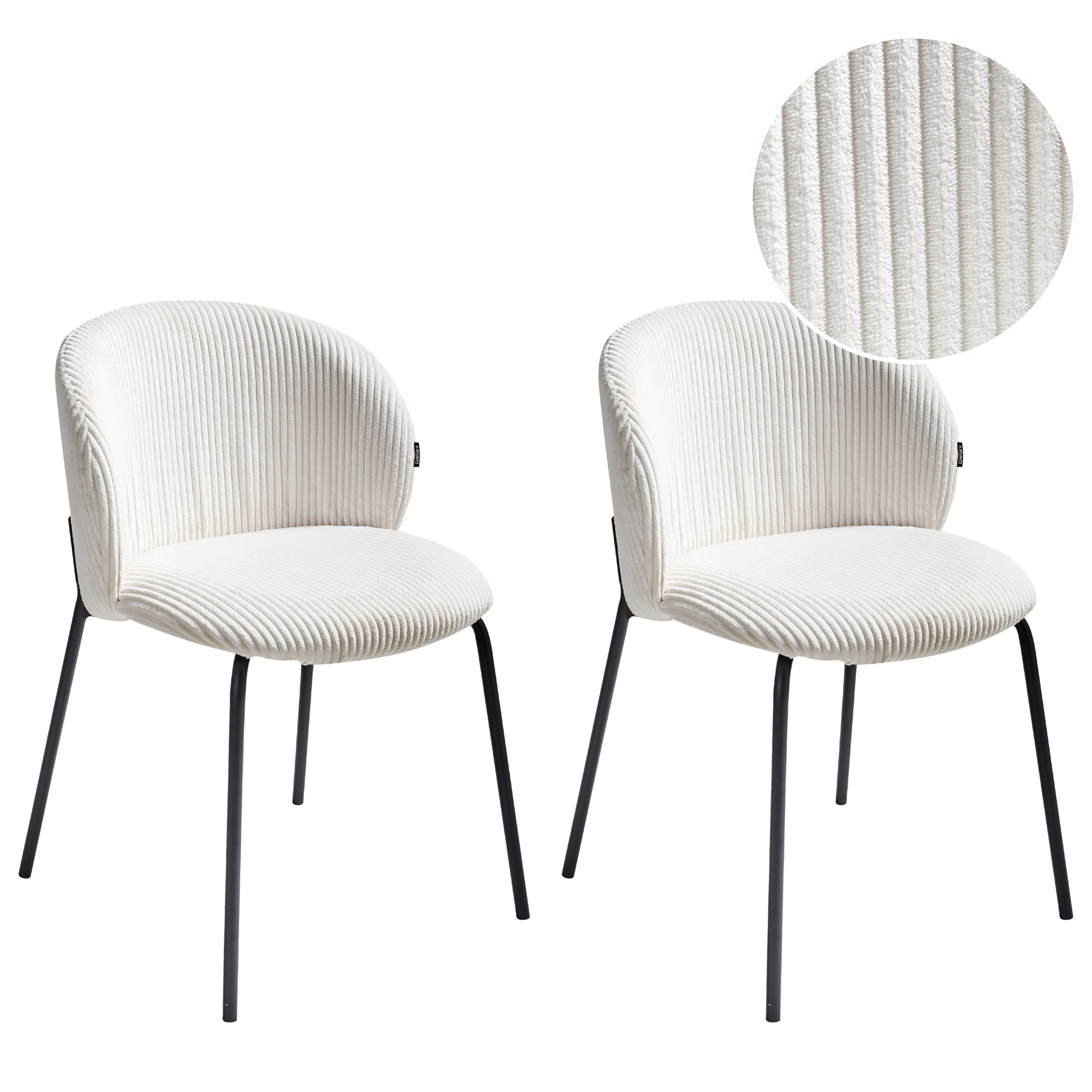 Ruokatuolisetti 2 kpl MILES vakosametti Luonnonvalkoinen