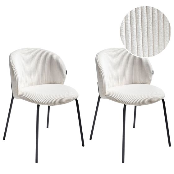 Ruokatuolisetti 2 kpl MILES vakosametti Luonnonvalkoinen