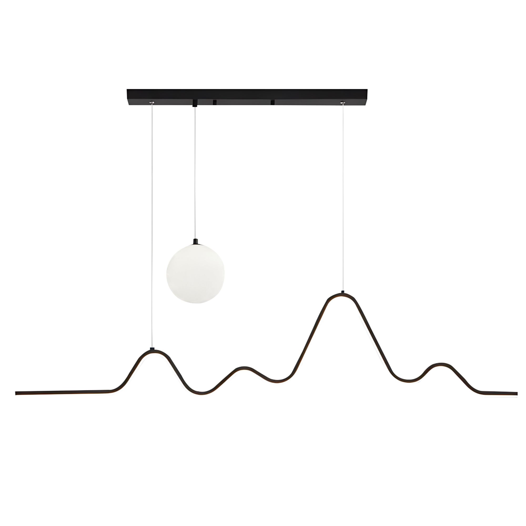 TOOLIGHT riippuvalaisin LHJ033-CP musta, harjattu kulta, 128x2x25cm