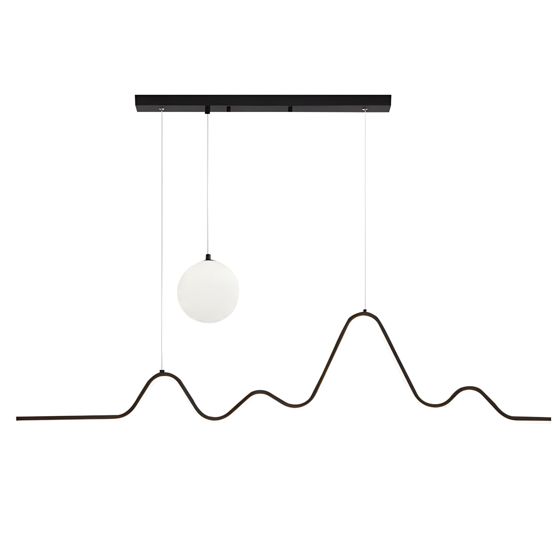 TOOLIGHT riippuvalaisin LHJ033-CP musta, harjattu kulta, 128x2x25cm