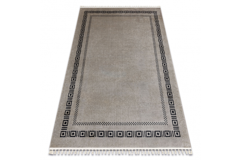 Matto AMOUR 53098A beige / musta - Kreikan moderni, tyylikäs 78x150 cm