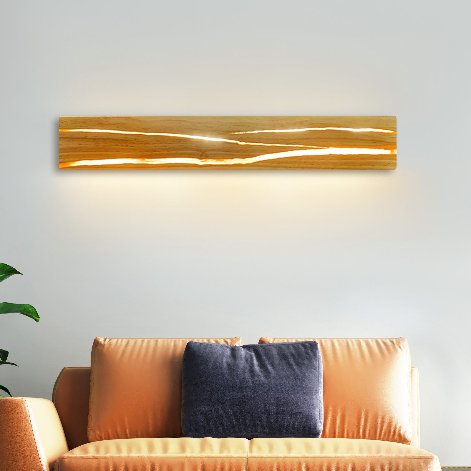 NETTLIFE LED-seinävalaisin sisäseinävalaisin moderni puinen eteisvalaisin 3000K lämmin valkoinen 50CM olohuoneen valaisin epäsuora 8W