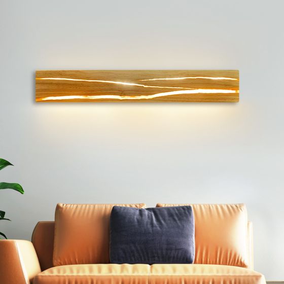 NETTLIFE LED-seinävalaisin sisäseinävalaisin moderni puinen eteisvalaisin 3000K lämmin valkoinen 50CM olohuoneen valaisin epäsuora 8W