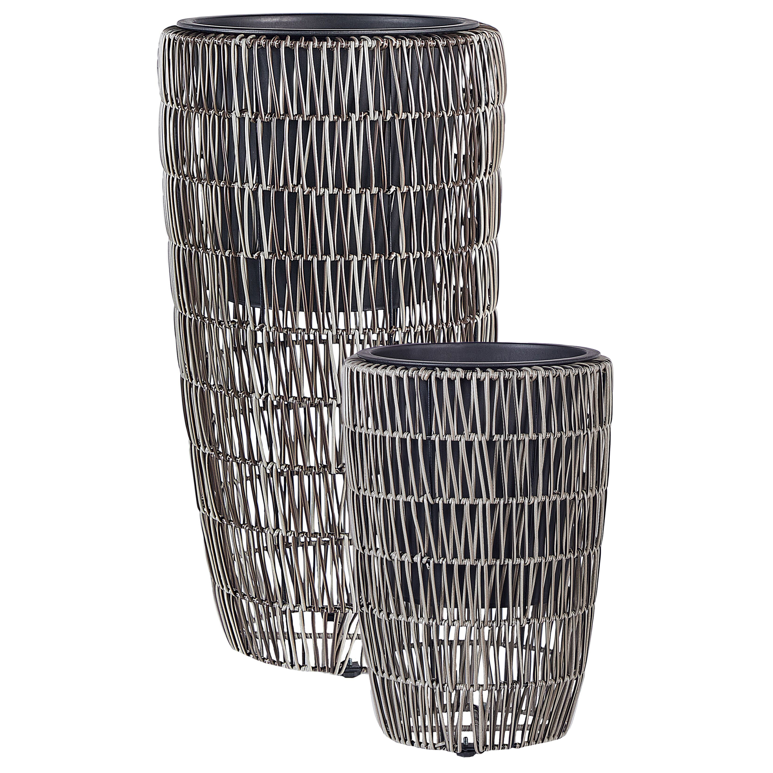 Kukkaruukkusetti 2 kpl CHELONE polyrottinki 26/34 cm Ruskea