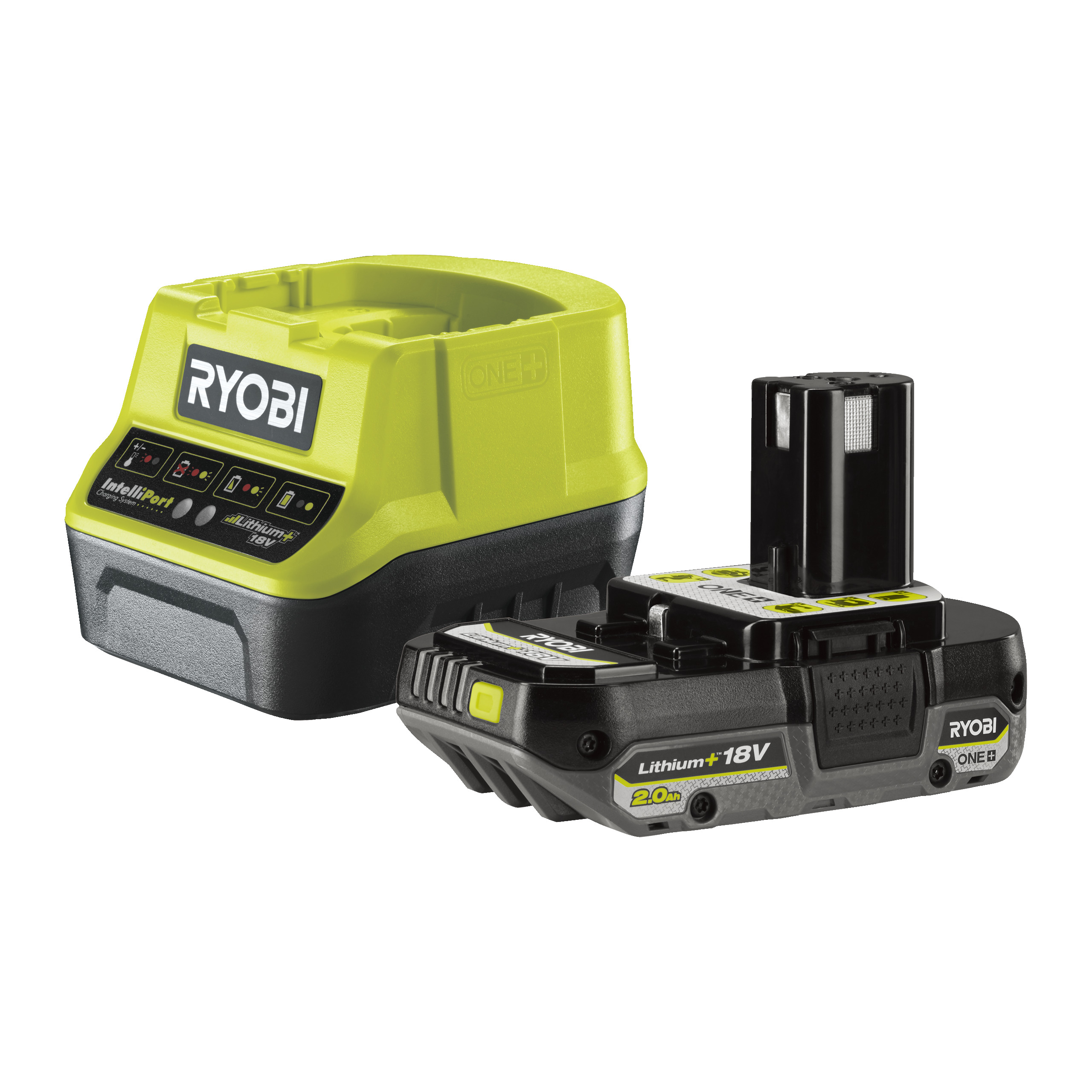 Ryobi ONE+ Aloituspakkaus: 18V 2,0 Ah Akku + Laturi RC18120-120C