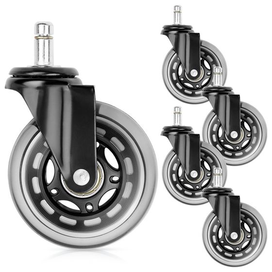 IKEA-nojatuolin pyörät, kumia, 7,5 cm / 10 mm, 5 kpl.