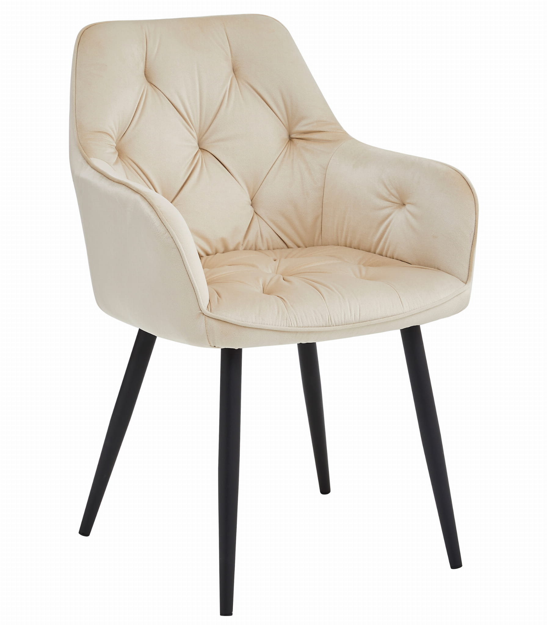 Tuoli - Leobert - JORK - sametti beige/mustat jalat - setti 2 kpl