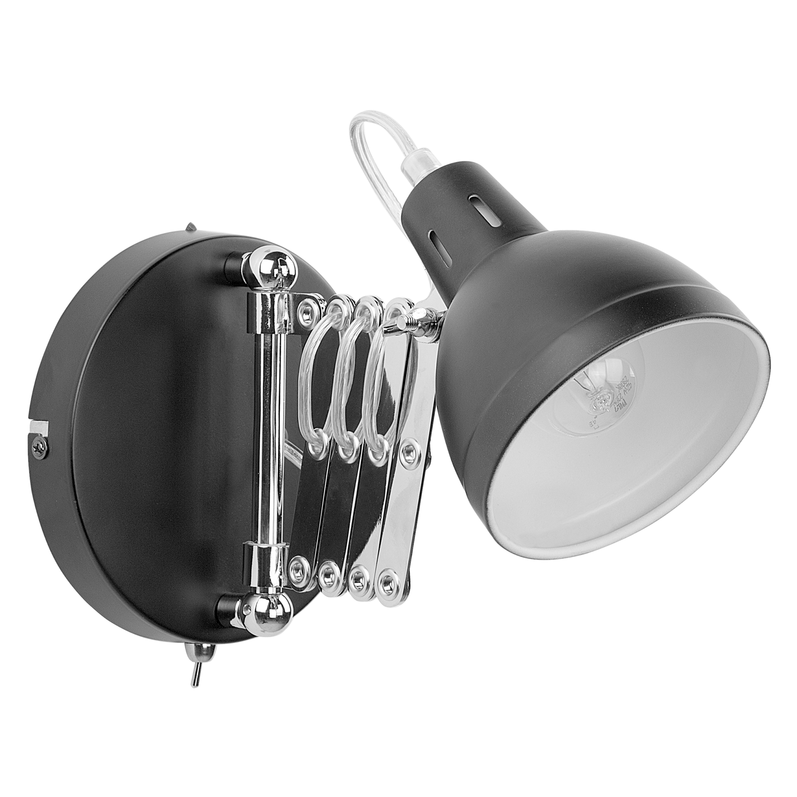 Seinävalaisin HARRINGTON säädettävä metalli Musta